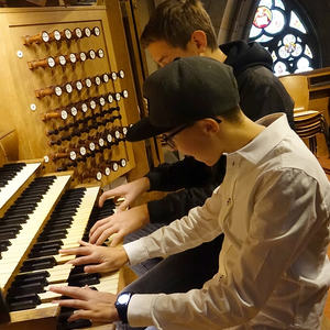 ... währenddessen versuchen sich andere an der Rudigierorgel ...
